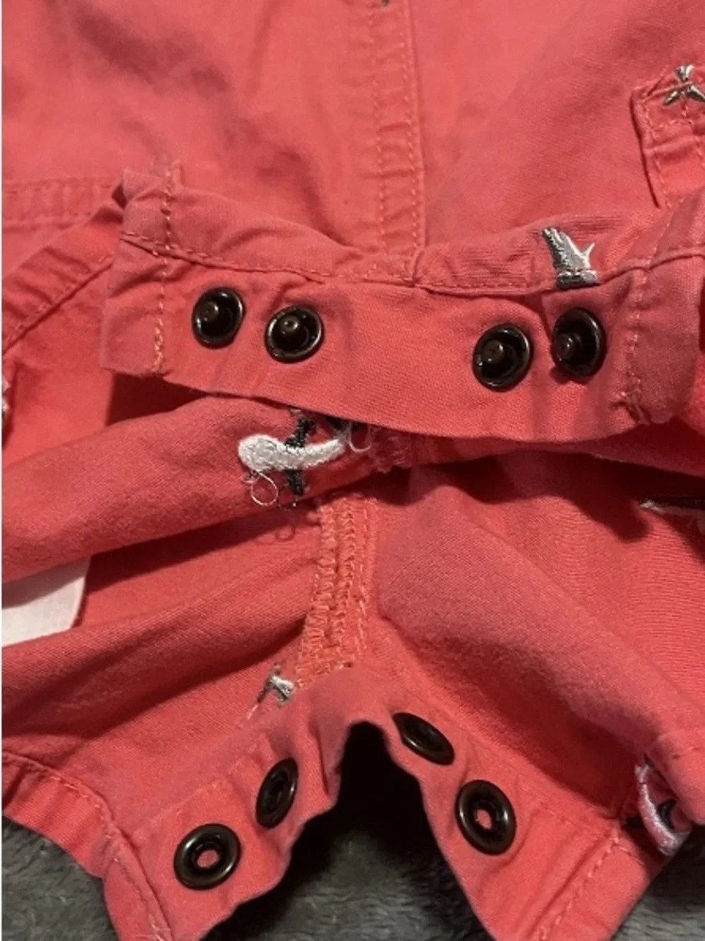 OshKosh B’gosh Vestbak Shorts Overalls Baby Shark Salmon Pink 6 Months